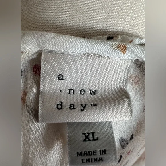 A New Day Maxi Dress Boho Prairie Ruffle Details & Elastic Waist White Floral XL - Picture 8 of 12